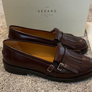 Sezane Brown Leather Loafers
